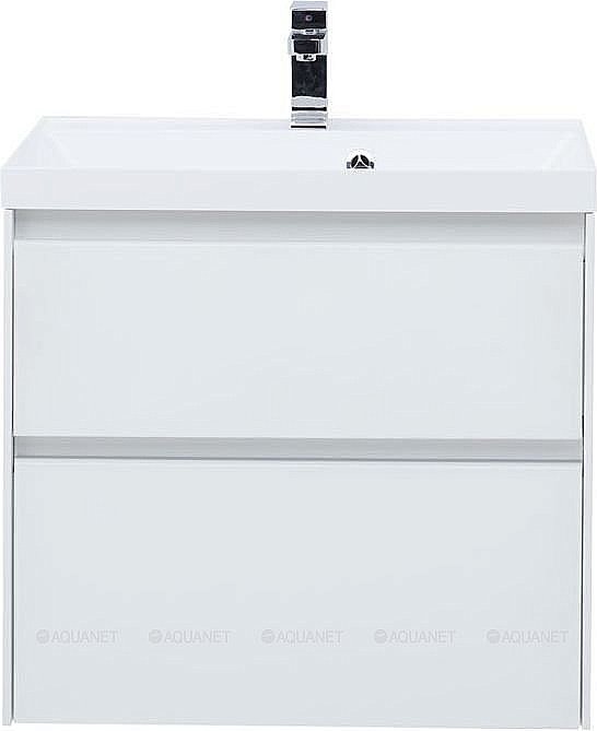 Тумба с раковиной Aquanet Гласс 196961 60 белый для ванной в интернет-магазине Sanbest