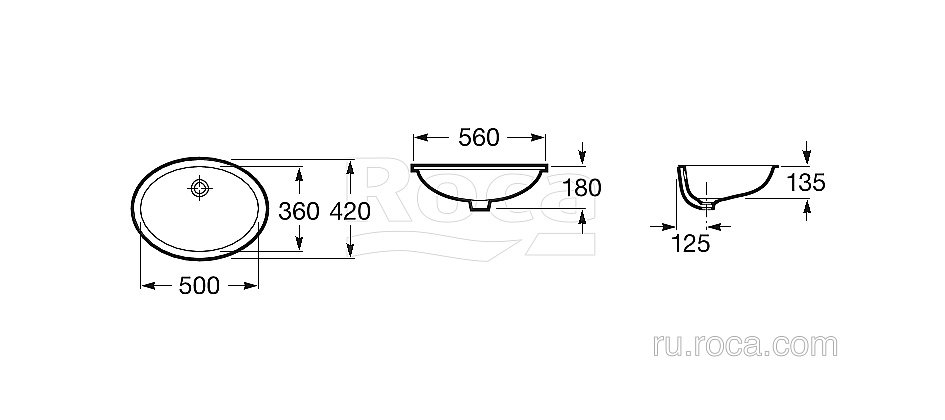 Раковина Roca Berna 56 327871001 белая купить в интернет-магазине Sanbest