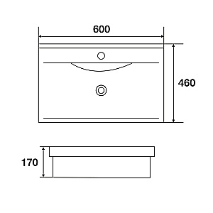Раковина Azario Tempo 60 AZ-4029-60 белая купить в интернет-магазине Sanbest