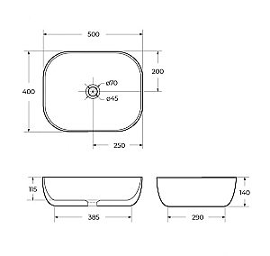 Раковина накладная BelBagno 50 BB1302-H316 бежевая матовая купить в интернет-магазине Sanbest