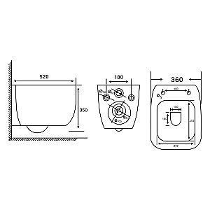 Унитаз подвесной Abber Rechteck AC1217 белый, безободковый, с крышкой микролифт, слив торнадо купить в интернет-магазине Sanbest
