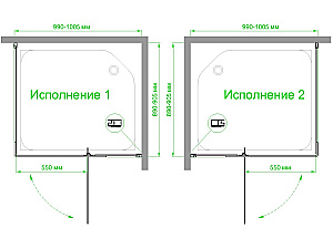 Душевой уголок Royal Bath RB HPVD-T-CH 100х90 стекло прозрачное/профиль хром купить в интернет-магазине Sanbest