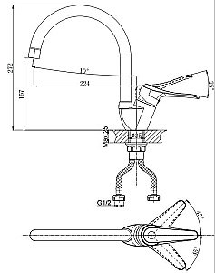 Смеситель для кухни Rush Jawa JA0735-22 купить в интернет-магазине сантехники Sanbest