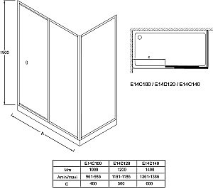 Душевой уголок Jacob Delafon SERENITY E14C120-GA+E14F80-GA 120х80 стекло прозрачное/профиль хром купить в интернет-магазине Sanbest