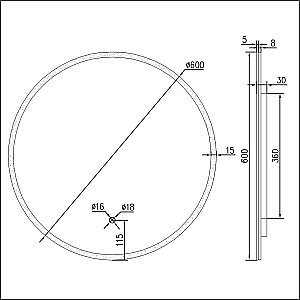 Зеркало Excellent Lumiro 60 DOEX.LU060.AC белое матовое в ванную от интернет-магазине сантехники Sanbest