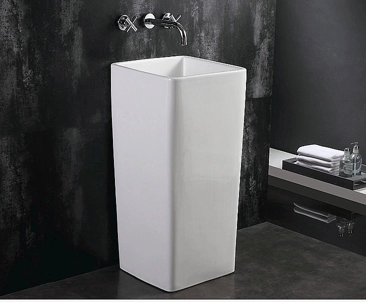 Раковина напольная Ceramalux N 40 P7005L белая купить в интернет-магазине Sanbest