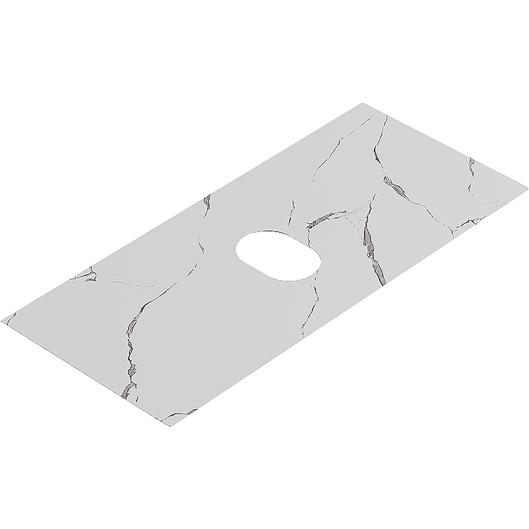 Столешница из керамогранита Aqwella Geometria 1014х456мм, мрамор белый для ванной в интернет-магазине сантехники Sanbest