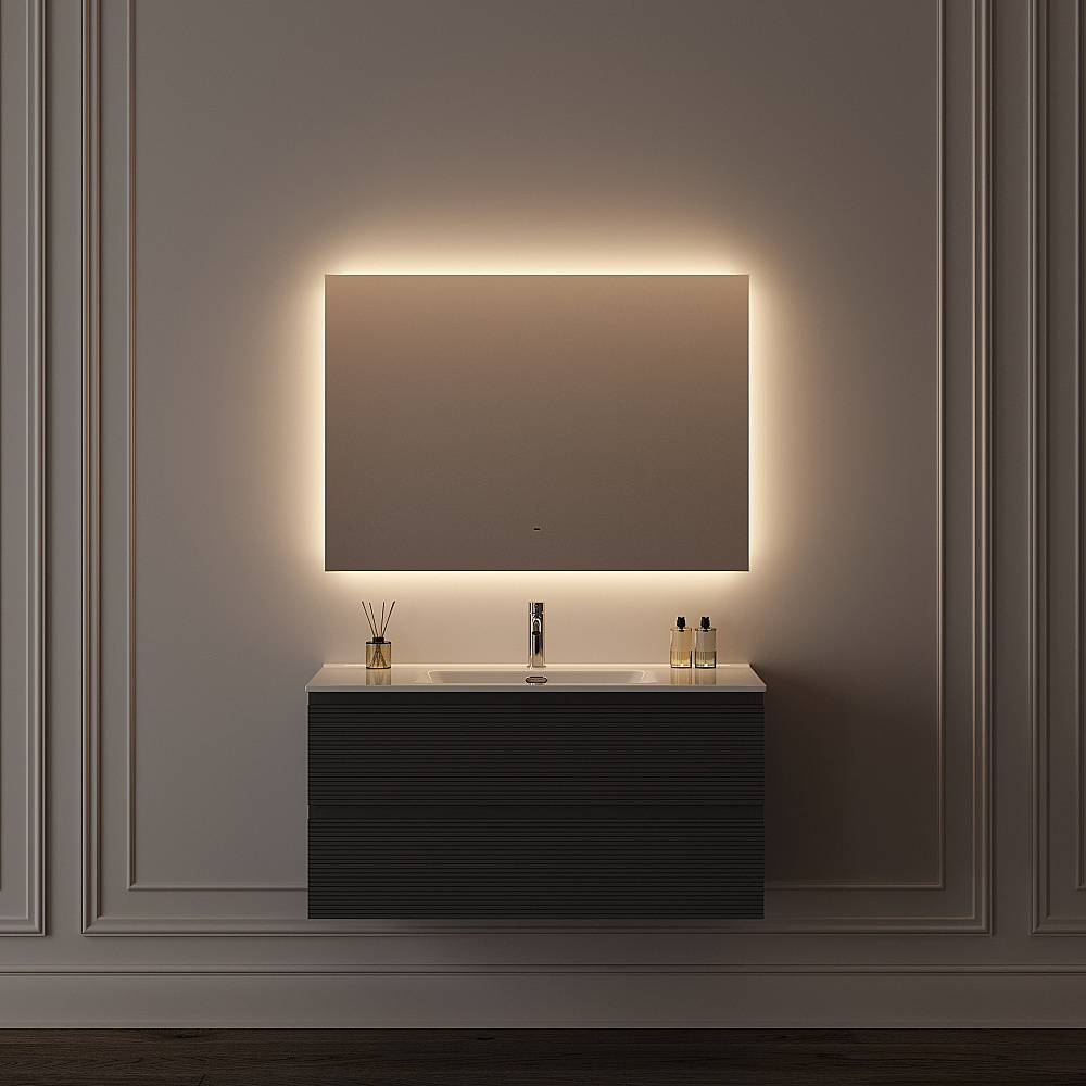 Зеркало с подсветкой Sancos Square 2.0 SQ2.900 90х70 в ванную от интернет-магазине сантехники Sanbest