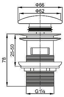 Донный клапан Cezares Articoli Vari CZR-SAT7-Bi купить в интернет-магазине сантехники Sanbest