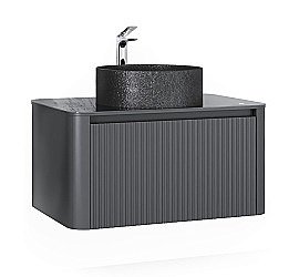 Тумба под раковину Jorno Lumino 80 Lum.01.80/P/A/JR антрацит купить в интернет-магазине сантехники Sanbest
