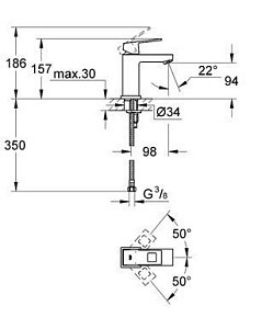 Смеситель для раковины Grohe Eurocube 23132 000 купить в интернет-магазине сантехники Sanbest