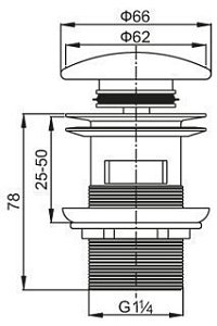 Донный клапан Cezares Articoli Vari CZR-SAT7-Bi купить в интернет-магазине сантехники Sanbest