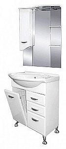 Тумба с раковиной 2 ящ. напольная Misty Дрея 65 белая для ванной в интернет-магазине Sanbest