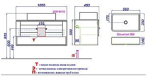 Тумба с раковиной Aqwella Craft 100 CRF0110 дуб балтийский для ванной в интернет-магазине Sanbest