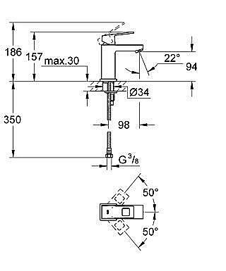 Смеситель для раковины Grohe Eurocube 23132 000 купить в интернет-магазине сантехники Sanbest