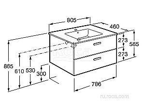 Тумба с раковиной Roca Victoria Nord ZRU9000032 80 белый глянец для ванной в интернет-магазине Sanbest