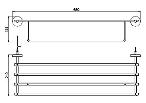 Полка Aquatek Бетта AQ4615BGM 65 оружейная сталь купить в интернет-магазине сантехники Sanbest