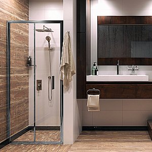 Душевая дверь WasserKRAFT Weser 78F12 100 стекло прозрачное/профиль серебро купить в интернет-магазине Sanbest