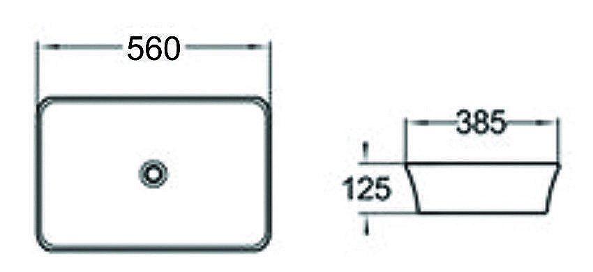 Раковина накладная SantiLine 56 SL-1009 белая купить в интернет-магазине Sanbest
