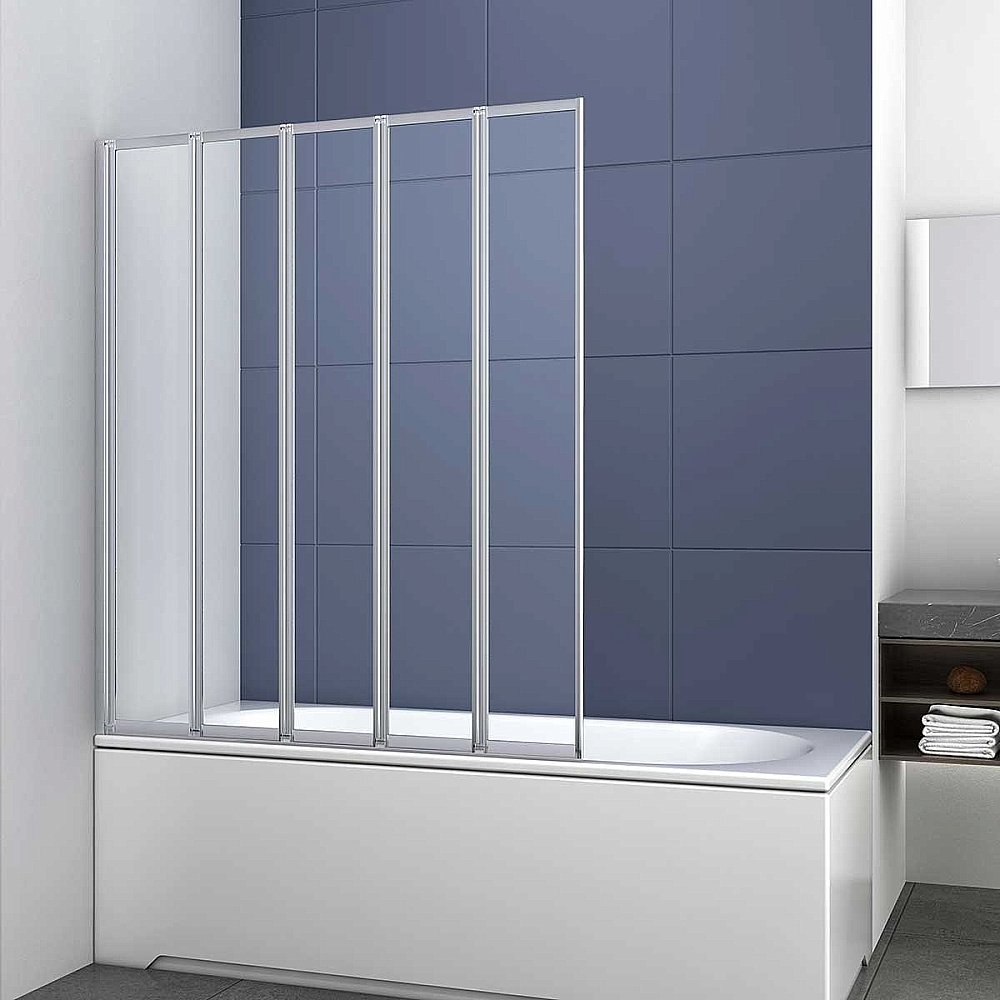Шторка для ванны Vincea VSB-32120CL 120х140 стекло прозрачное/профиль хром купить в интернет-магазине Sanbest