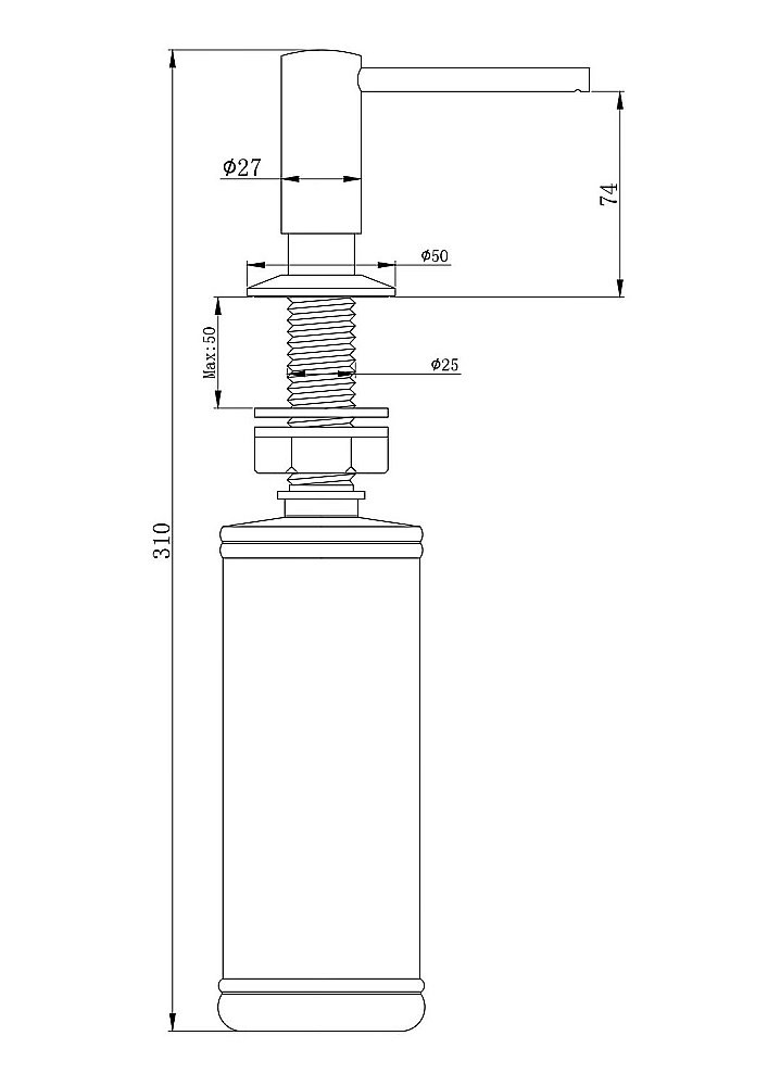 Дозатор жидкого мыла Paulmar Brevit D005-BR купить в интернет-магазине сантехники Sanbest