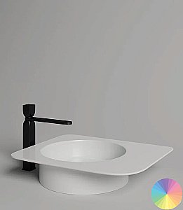 Раковина накладная Salini NINFEA 02 110521MF 54 из искусственного камня S-Stone, матовая, цвет по RAL полностью купить в интернет-магазине Sanbest