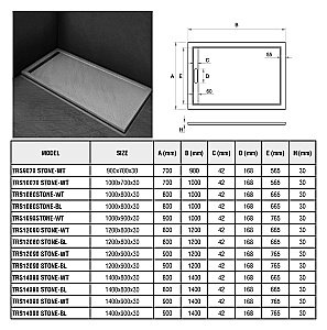 Душевой поддон Weltwasser WW TRS STONE BL 100x80 10000004380 черный купить в интернет-магазине Sanbest