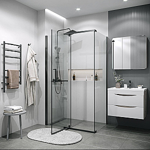 Душевой уголок Grossman Pragma 120х100 120.K33.03.1210.42.00 стекло прозрачное/профиль графит сатин купить в интернет-магазине Sanbest