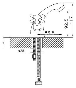 Смеситель для раковины Rossinka G G02-61 купить в интернет-магазине сантехники Sanbest