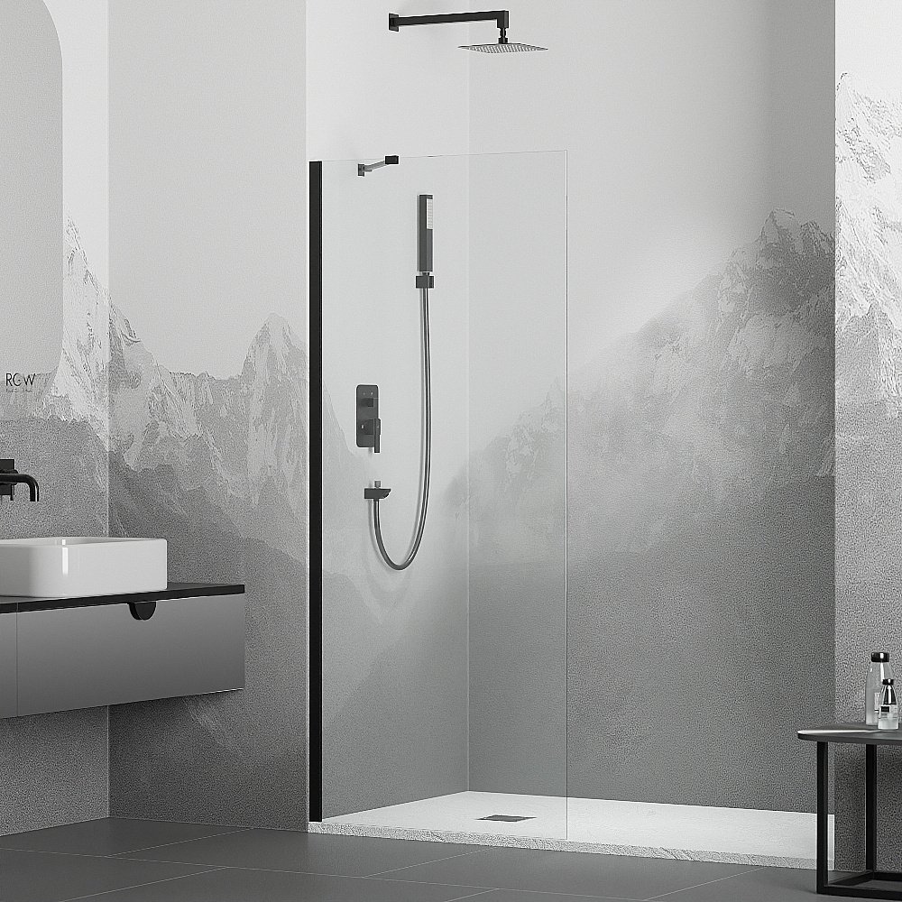 Душевое ограждение RGW Walk In WA-102B 70 351010207-14 стекло прозрачное/профиль черный купить в интернет-магазине Sanbest