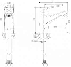 Смеситель для раковины Bravat ECO-D F193158C купить в интернет-магазине сантехники Sanbest