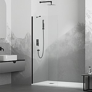 Душевое ограждение RGW Walk In WA-102B 70 351010207-14 стекло прозрачное/профиль черный купить в интернет-магазине Sanbest