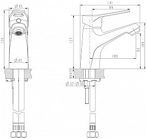 Смеситель для раковины Bravat ECO-D F193158C купить в интернет-магазине сантехники Sanbest