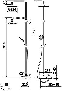 Душевая система Cezares Leaf CVDA-23 белая матовая купить в интернет-магазине сантехники Sanbest