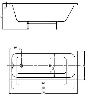 Ванна Aquatek Мия 120х70 MIY120-0000001 белая купить в интернет-магазине Sanbest