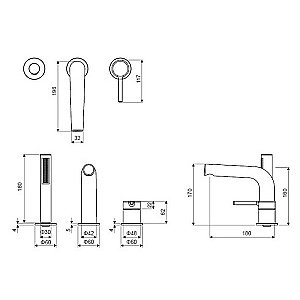 Смеситель для ванны EXCELLENT Pi AREX.1234WH белый матовый купить в интернет-магазине сантехники Sanbest