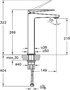 Смеситель для раковины Vitra Brava A42610EXP купить в интернет-магазине сантехники Sanbest
