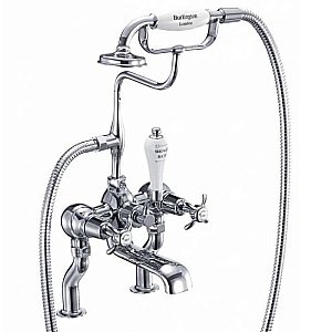 Смеситель для ванны Burlington AN15-QT хром/ручки белые купить в интернет-магазине сантехники Sanbest