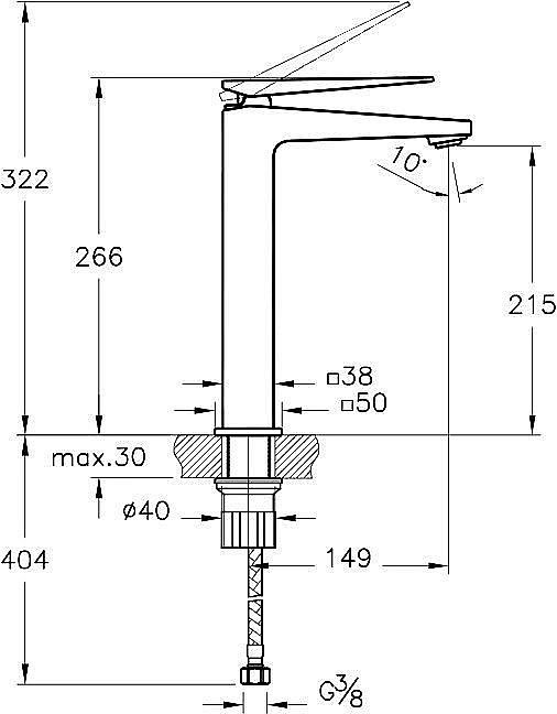 Смеситель для раковины Vitra Brava A42610EXP купить в интернет-магазине сантехники Sanbest