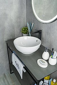 Раковина накладная Gid Esfera 38,5 N9002 51102 белая купить в интернет-магазине сантехники Sanbest