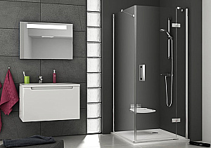 Душевой уголок Ravak Smartline SMSD2 B+SMPS 100х100 профиль хром/стекло прозрачное, правосторонний купить в интернет-магазине Sanbest
