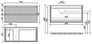 Тумба с раковиной Sancos SNOB T SNT100LCE Beige Soft левая/бежевая матовая для ванной в интернет-магазине Sanbest