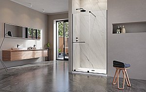 Душевая дверь Radaway Furo Black DWJ 130 стекло прозраное/профиль черный матовый купить в интернет-магазине Sanbest