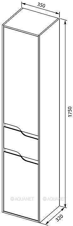 Шкаф-пенал Aquanet Модена 218461 35 белый глянец для ванной в интернет-магазине сантехники Sanbest