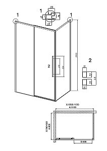 Душевой уголок Grossman Galaxy 120.K33.01.1180.10.02 110x80 стекло шиншилла/профиль хром купить в интернет-магазине Sanbest