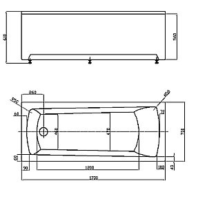 Ванна акриловая Aquatek Либра New LIB170N-0000049 170x70 белая купить в интернет-магазине Sanbest
