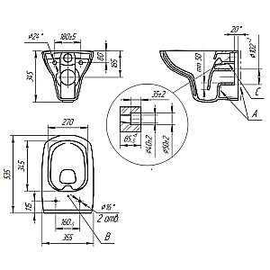 Унитаз подвесной Cersanit Carina XL Clean On DPL EO slim с крышкой микролифт, безободковый купить в интернет-магазине Sanbest