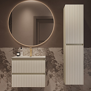 Тумба с раковиной Vincea Welle 60 VMC-2WL600MBG/VCB-13600G бежевая матовая/раковина серая для ванной в интернет-магазине Sanbest