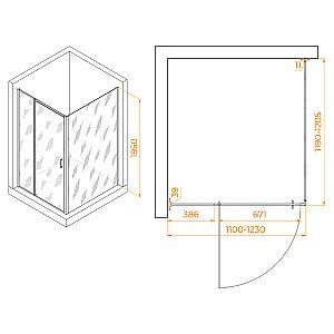 Душевой уголок RGW Passage PA-078B (PA-008B + Z-050-2B) 110х120 350807811-14 стекло прозрачное/профиль черный купить в интернет-магазине Sanbest