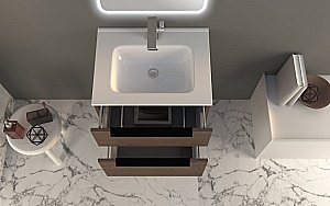 Тумба с раковиной Cezares URBAN 74 55158 75 Frassino scuro для ванной в интернет-магазине Sanbest